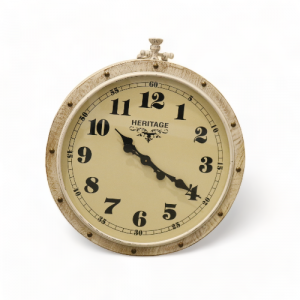 Teak Wood Round Clock