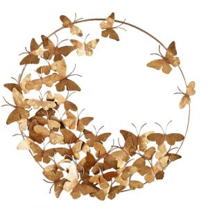 Iron Butterfly Wall Decor Round